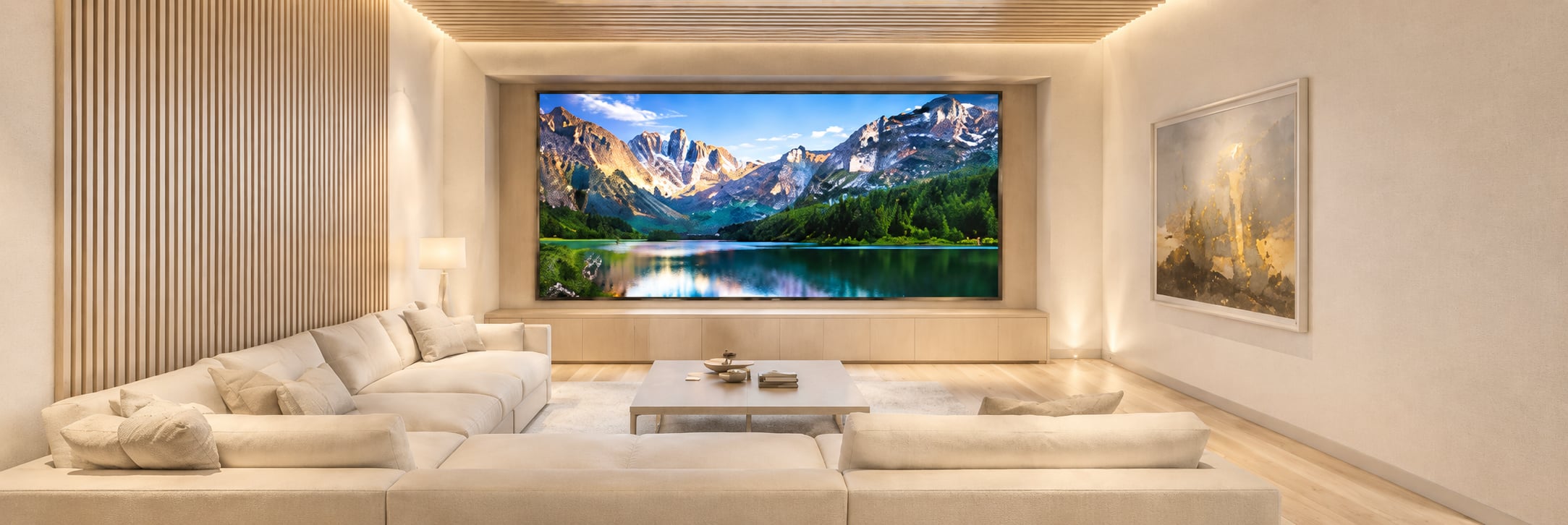 Integrated home theater in a luxury residence